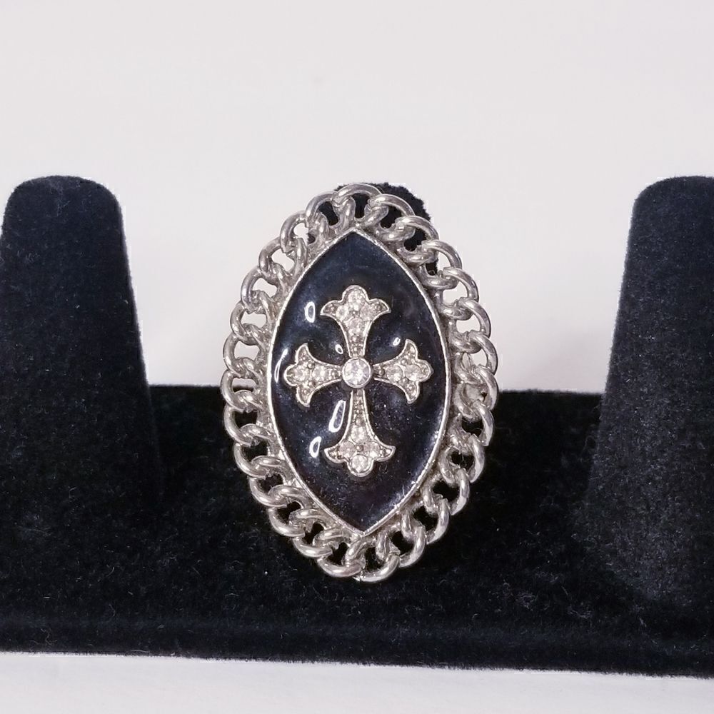 Silver Cross Chunky Statement Rings Bundlelot - image 5